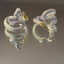 Load image into Gallery viewer, Silver Coiled SNAKE RING in adjustable size
