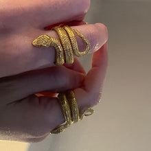 Load image into Gallery viewer, Gold Coiled Spiritual Snake Ring
