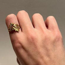 Load image into Gallery viewer, Gold Plated LEAF RING adjustable
