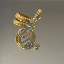 Load image into Gallery viewer, Gold Coiled Spiritual Snake Ring
