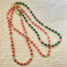 Load image into Gallery viewer, Mix CRYSTAL BEAD Necklace in Pinks and Greens
