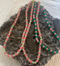 Load image into Gallery viewer, Mix CRYSTAL BEAD Necklace in Pinks and Greens
