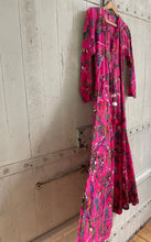 Load image into Gallery viewer, Kaya MAXI DRESS With Tassels, in BRIGHT PINK Bird of Paradise Print size S
