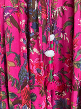 Load image into Gallery viewer, Kaya MAXI DRESS With Tassels, in BRIGHT PINK Bird of Paradise Print size S
