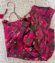 Load image into Gallery viewer, Kaya MAXI DRESS With Tassels, in BRIGHT PINK Bird of Paradise Print size S
