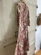 Load image into Gallery viewer, Kaya MAXI DRESS With Tassels, in Neutral PAISLEY Print sizes L xl
