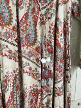 Load image into Gallery viewer, Kaya MAXI DRESS With Tassels, in Neutral PAISLEY Print sizes L xl
