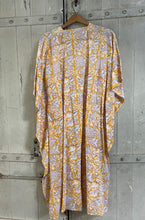 Load image into Gallery viewer, AMI short drawstring Hand Block printed Cotton Kaftan YELLOW one size
