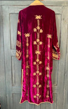 Load image into Gallery viewer, Cerise Pink Luxe Silk Velvet Embroidered Coat Sizes S / L / XL
