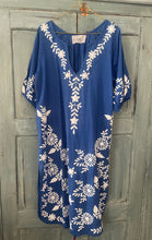 Load image into Gallery viewer, CELESTE Cotton Dress Bright Blue with White size S
