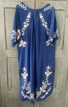 Load image into Gallery viewer, CELESTE Cotton Dress Bright Blue with White size S
