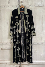 Load image into Gallery viewer, Black Luxe Silk Velvet Embroidered COAT Sizes S M  L XL XXL
