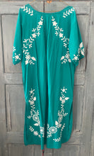 Load image into Gallery viewer, CELESTE Embroidered Cotton Dress Bright Jade Green with White
