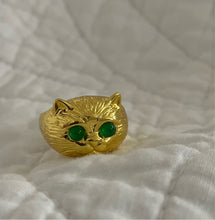 Load image into Gallery viewer, Mystical CAT RINGS in gold or Silver with zirconia gem eyes
