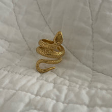 Load image into Gallery viewer, Gold Coiled Spiritual Snake Ring
