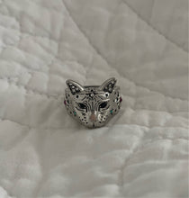 Load image into Gallery viewer, Mystical CAT RINGS in gold or Silver with zirconia gem eyes
