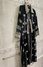 Load image into Gallery viewer, Black Luxe Silk Velvet Embroidered COAT Sizes S M  L XL XXL
