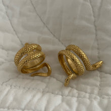 Load image into Gallery viewer, Gold Coiled Spiritual Snake Ring
