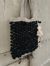 Load image into Gallery viewer, CASABLANCA Moroccan style COTTON Hand  Woven  Boho TOTE Bag in Ecru and Black
