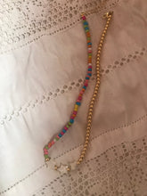 Load image into Gallery viewer, HAPPY MIX Love Beads and STARS rainbow necklace with gold plated beads
