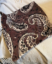 Load image into Gallery viewer, Taupe PAISLEY large CUSHION COVER cotton velvet 60cm x 60cm
