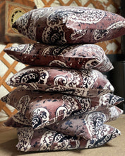 Load image into Gallery viewer, Taupe PAISLEY large CUSHION COVER cotton velvet 60cm x 60cm
