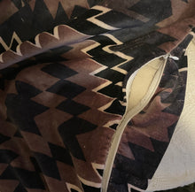 Load image into Gallery viewer, Taupe Brown NAVAHO print large CUSHION COVER cotton velvet 60cm x 60cm
