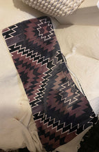 Load image into Gallery viewer, Taupe Brown NAVAHO print long / bolster CUSHION COVER cotton velvet 76cm x 36cm
