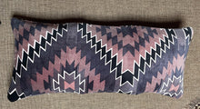 Load image into Gallery viewer, Taupe Brown NAVAHO print long / bolster CUSHION COVER cotton velvet 76cm x 36cm
